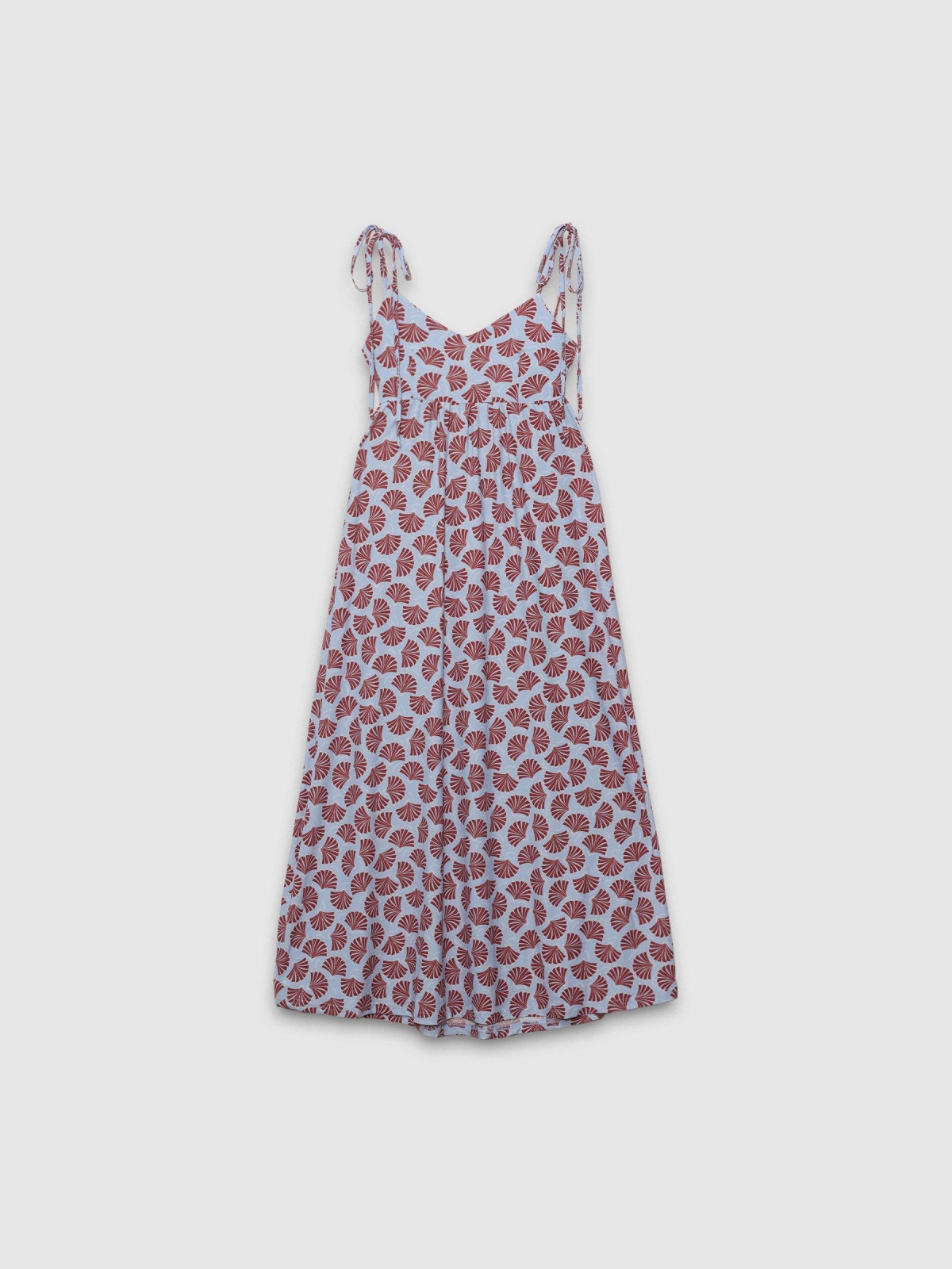  Midi dress with printed straps light blue front view