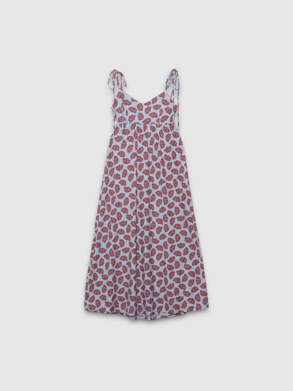  Midi dress with printed straps light blue front view