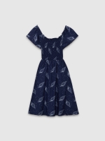 %Pto% Vestido midi Caracola azul marino vista frontal