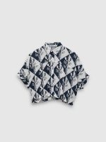 %Pto% Short sleeve crop top shirt Lobster navy front view