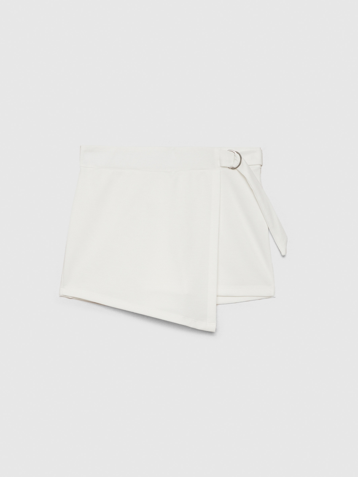 %Pto% Falda pantalón hebilla metálica blanco vista frontal