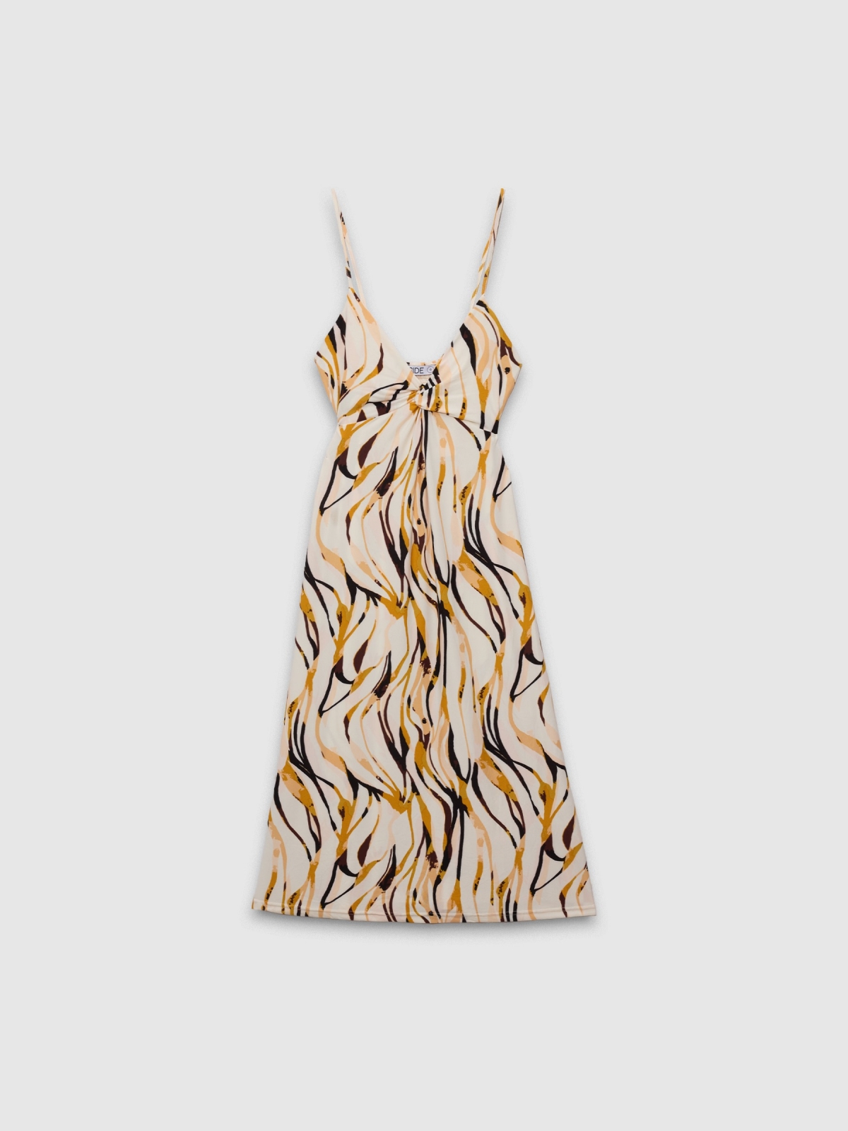  Midi dress with straps sand front view