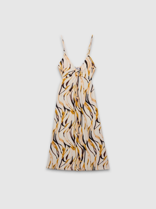  Midi dress with straps sand front view