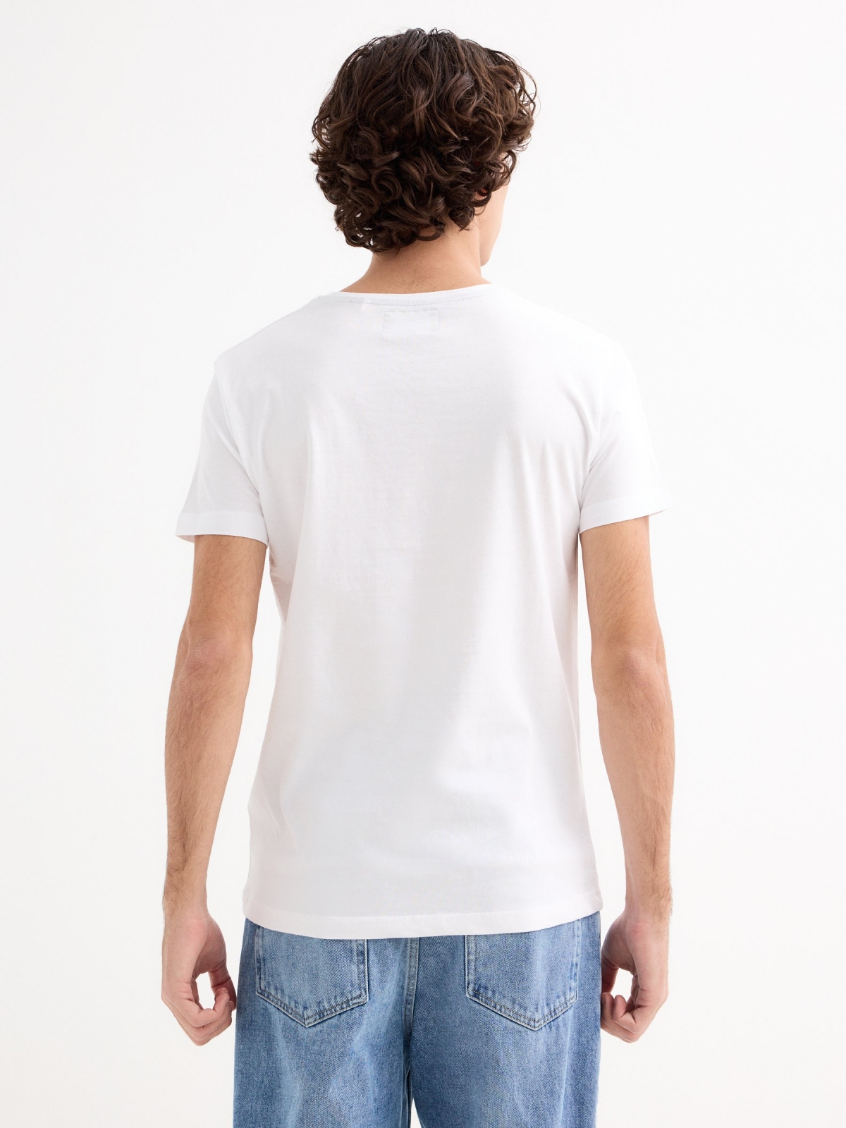 Camiseta básica INSIDE blanco vista media trasera