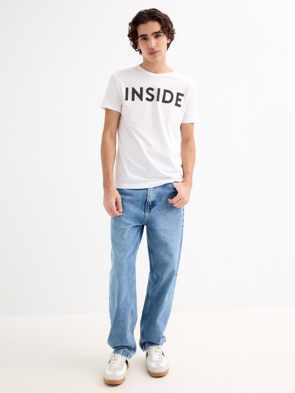 Camiseta básica INSIDE blanco vista general frontal