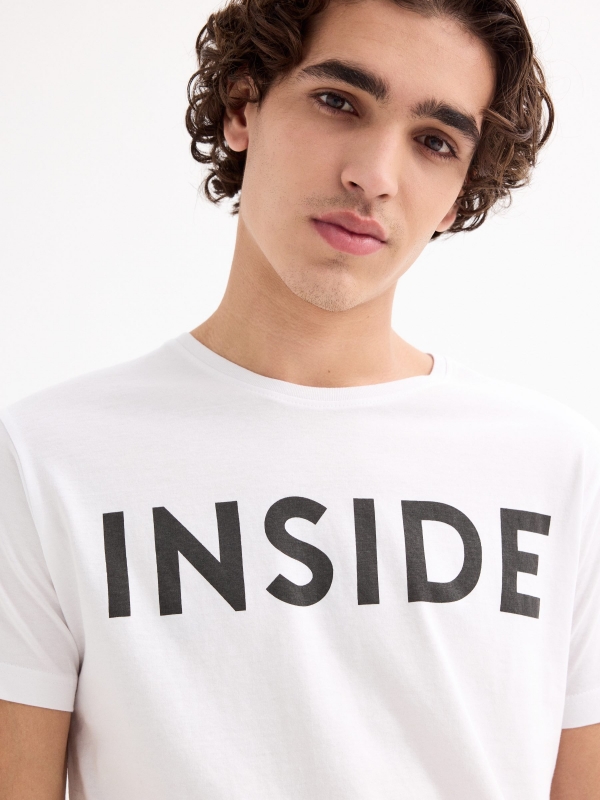 Camiseta básica INSIDE blanco vista detalle