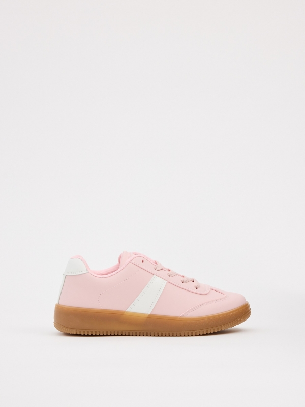 Low platform skater sneakers pink profile view