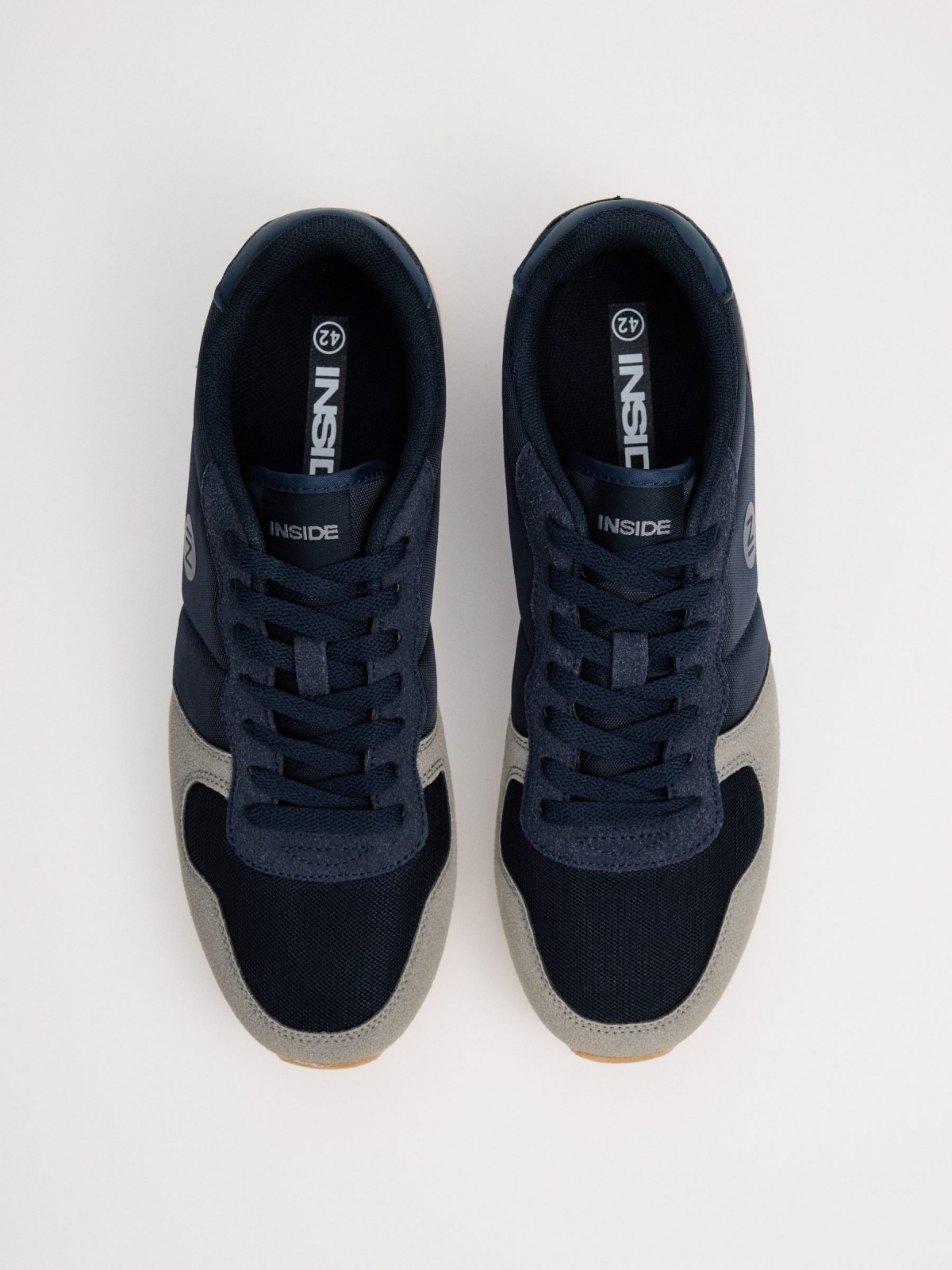 Navy Blue casual low sneakers navy zenithal view