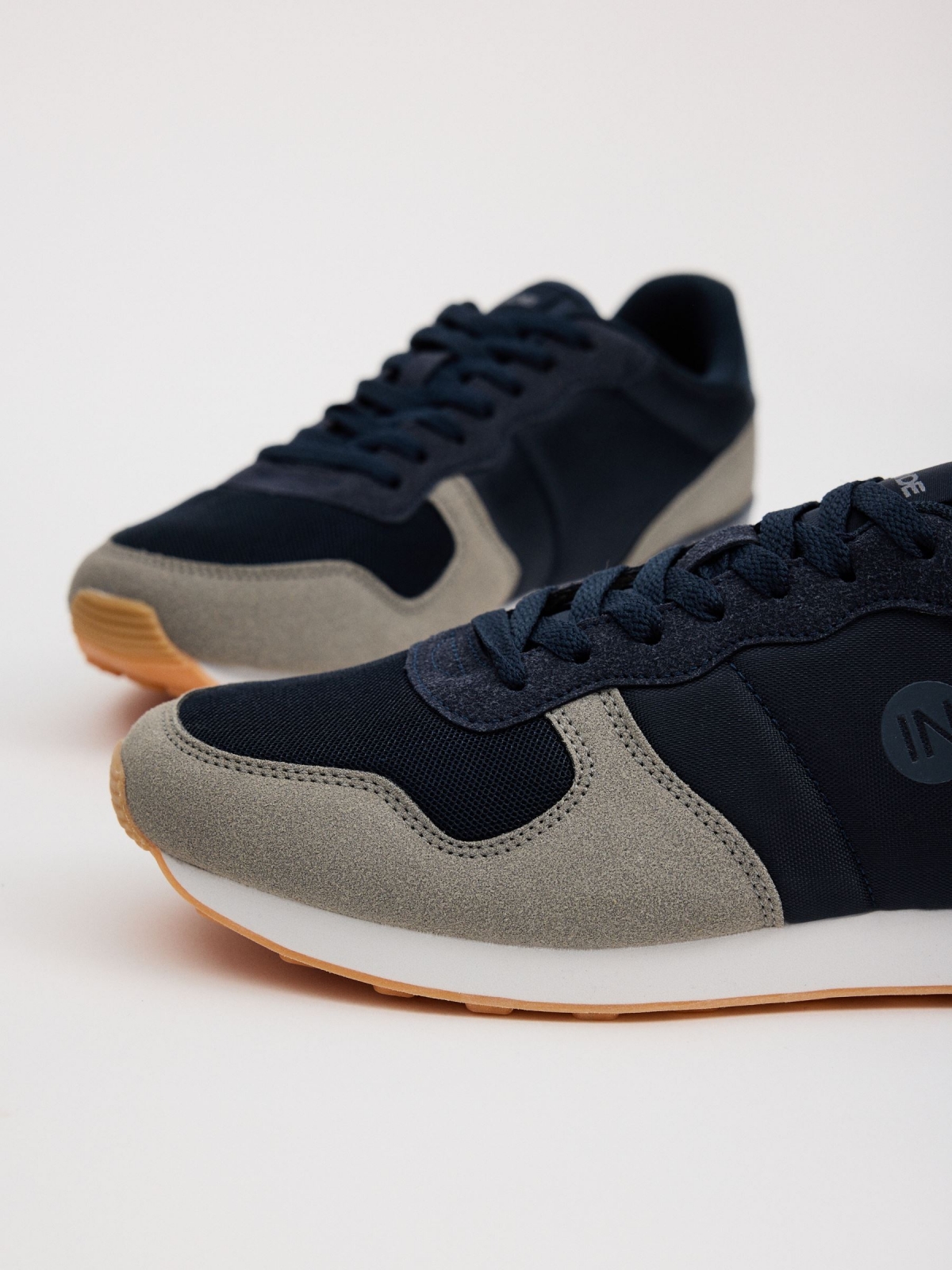 Navy Blue casual low sneakers navy detail view