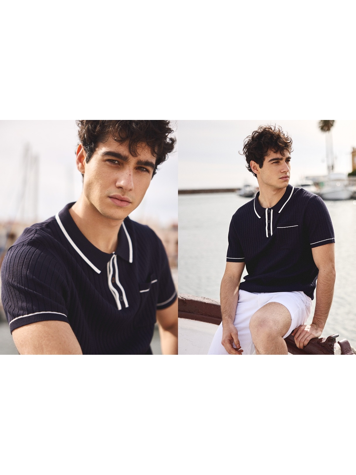 %NewExtra% Short sleeve sailor knit t-shirt navy