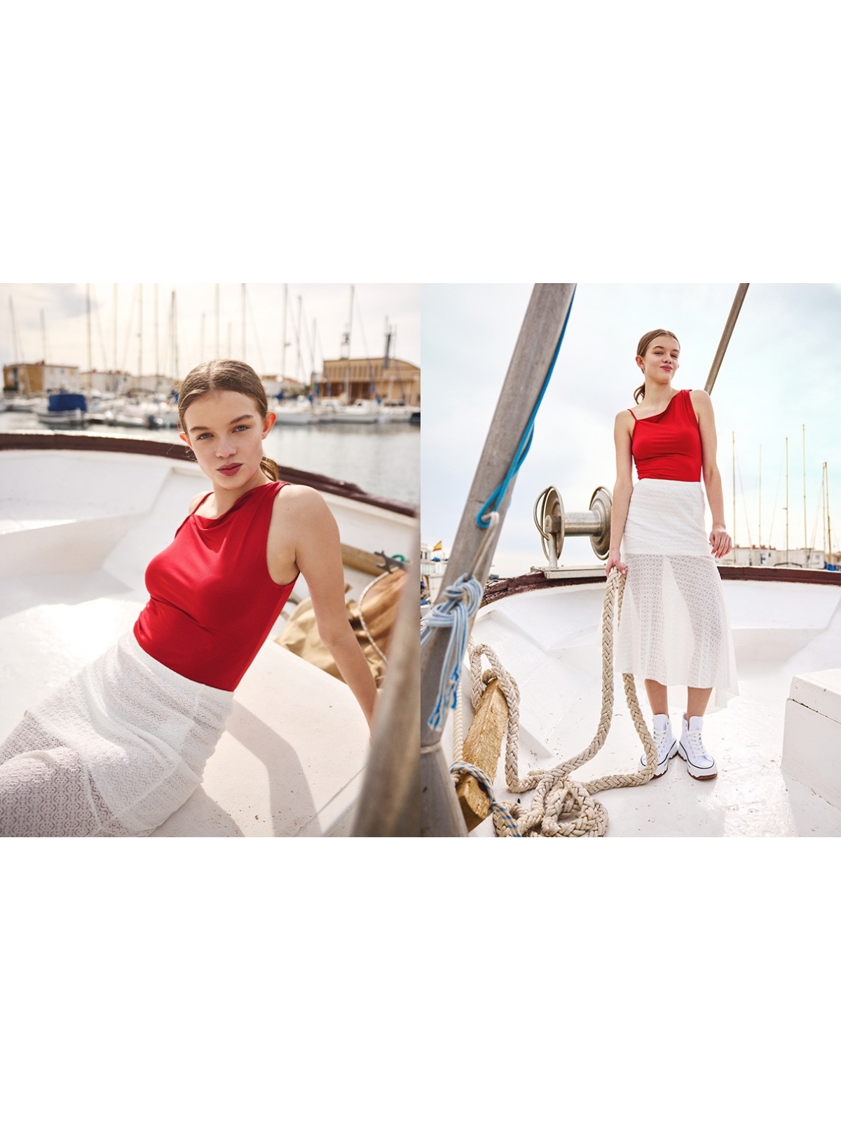 %NewExtra% Falda midi asimétrica blanco