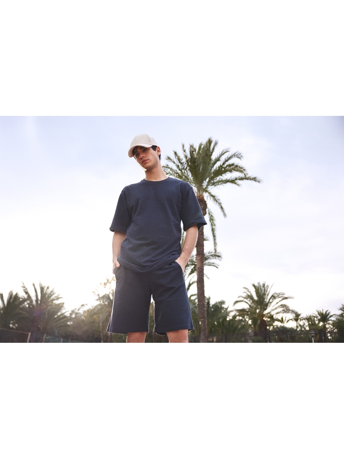  Jersey fabric bermuda shorts navy