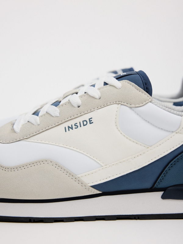 Bicolor casual low sneakers white detail view