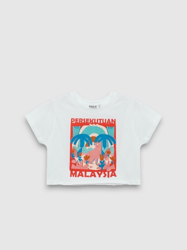  Camiseta manga corta crop Persekutuan blanco vista frontal