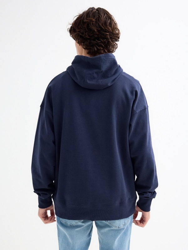 Blue Reflection hoodie navy middle back view