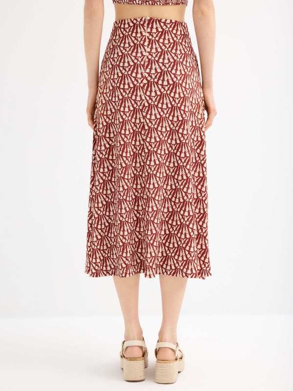 Printed midi skirt sand general front view