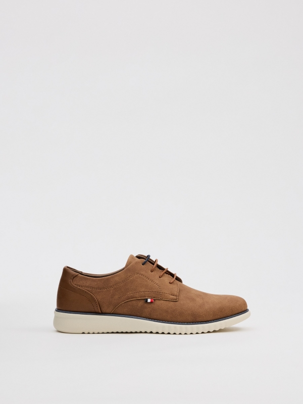 Light brown blucher shoe light brown profile view