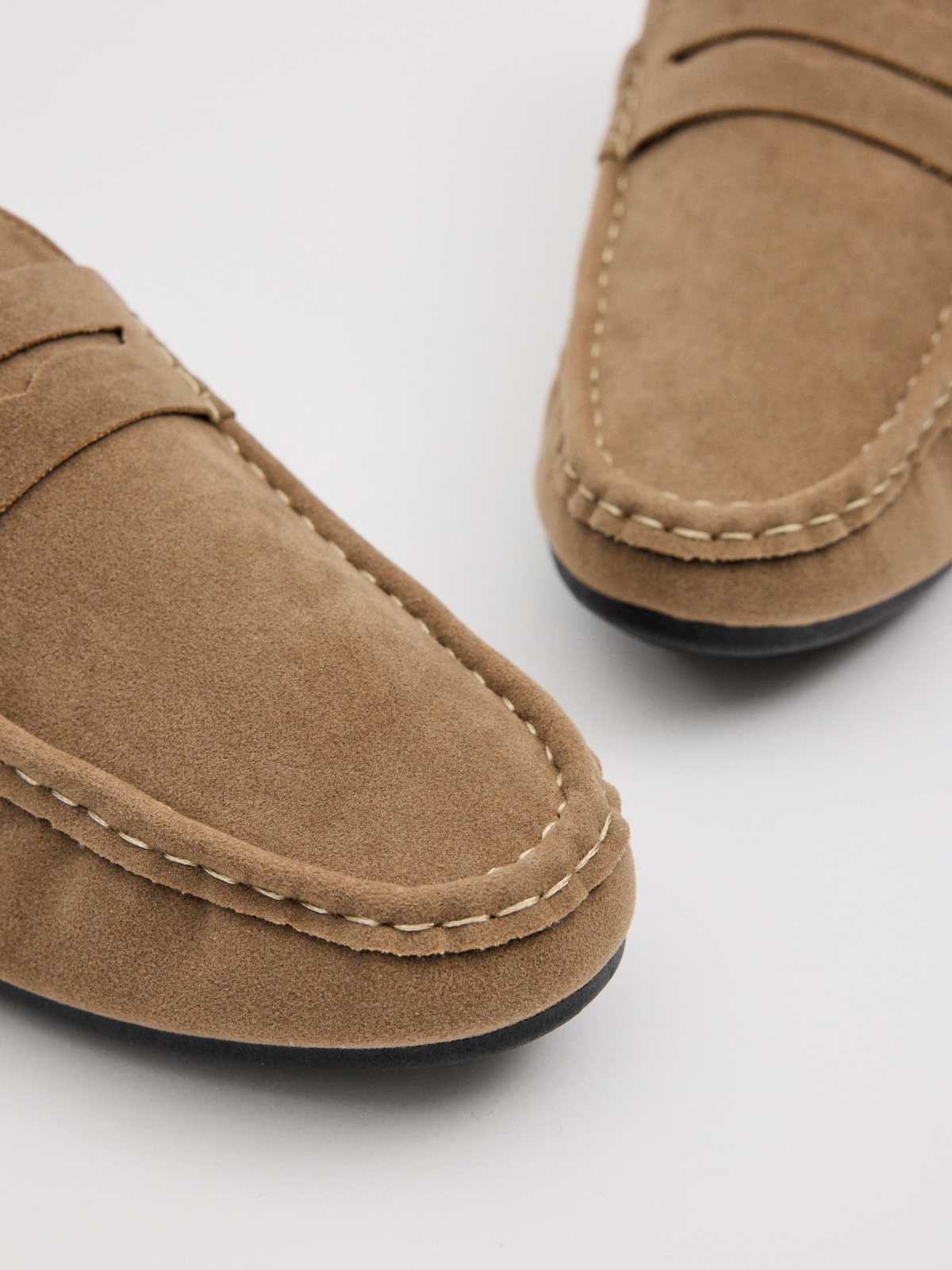 Sand microfiber loafers sand detail view