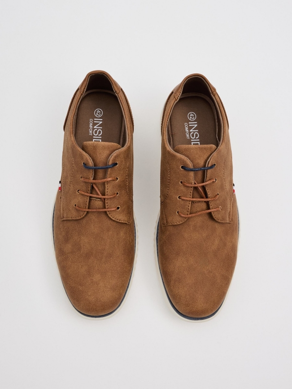 Light brown blucher shoe light brown zenithal view