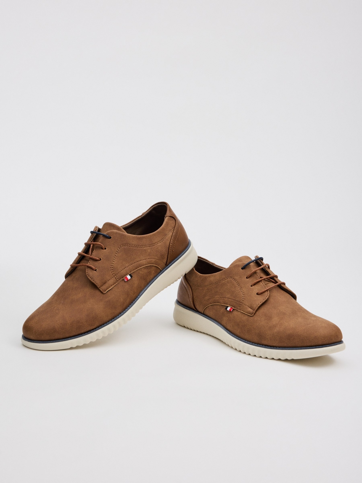 Light brown blucher shoe light brown detail view