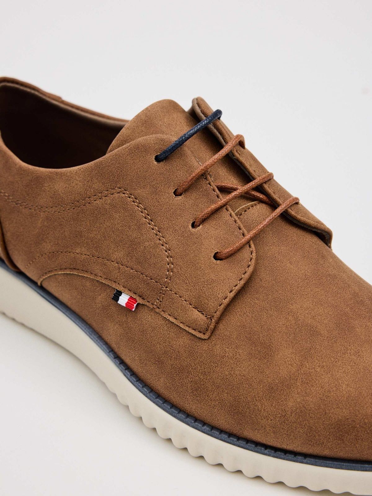 Light brown blucher shoe light brown detail view