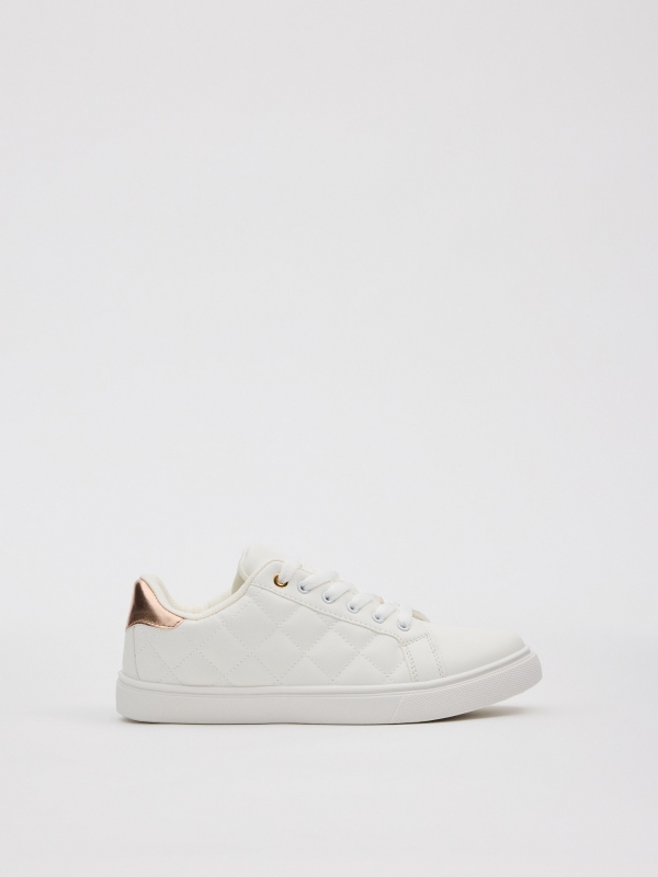 Casual sneaker heel detail white profile view