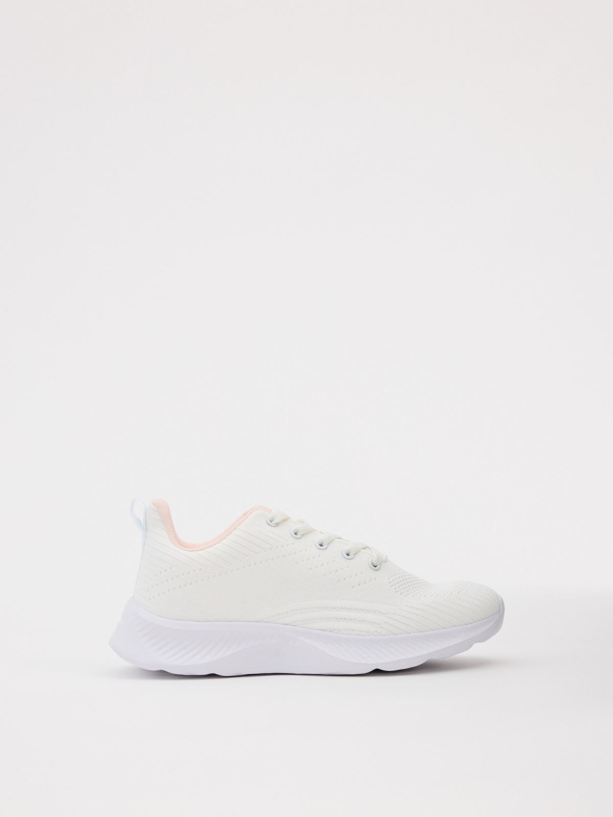 White running shoe white profile view