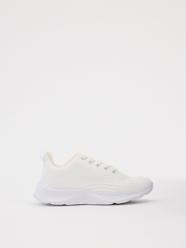 White running shoe white profile view