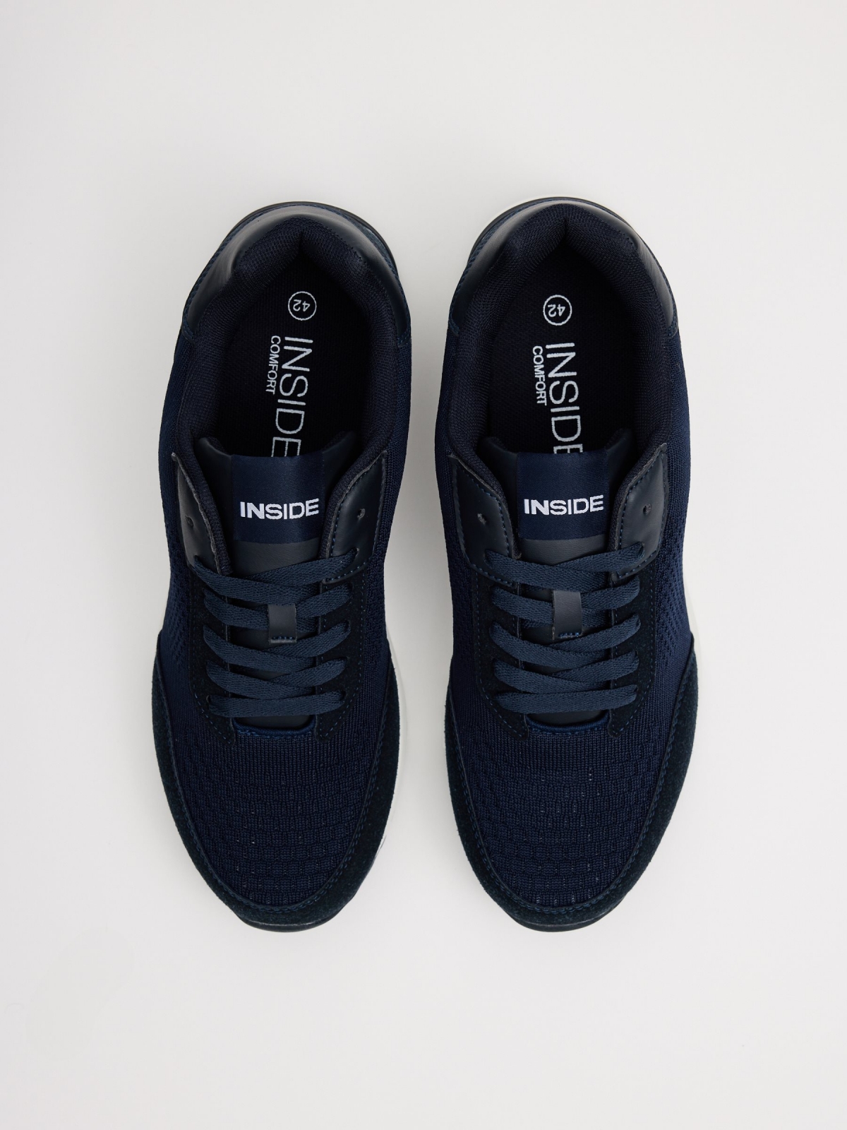 Dark blue casual running sneakers dark blue zenithal view