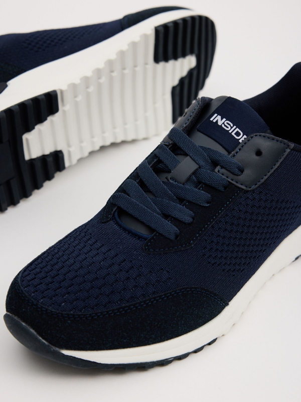 Dark blue casual running sneakers dark blue detail view