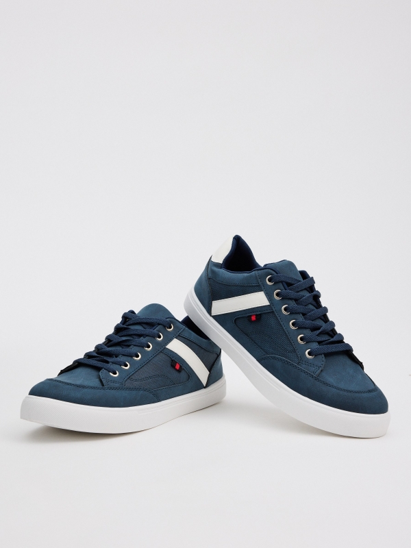 Navy blue skater sneakers navy detail view