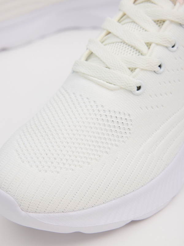 White running shoe white detail view