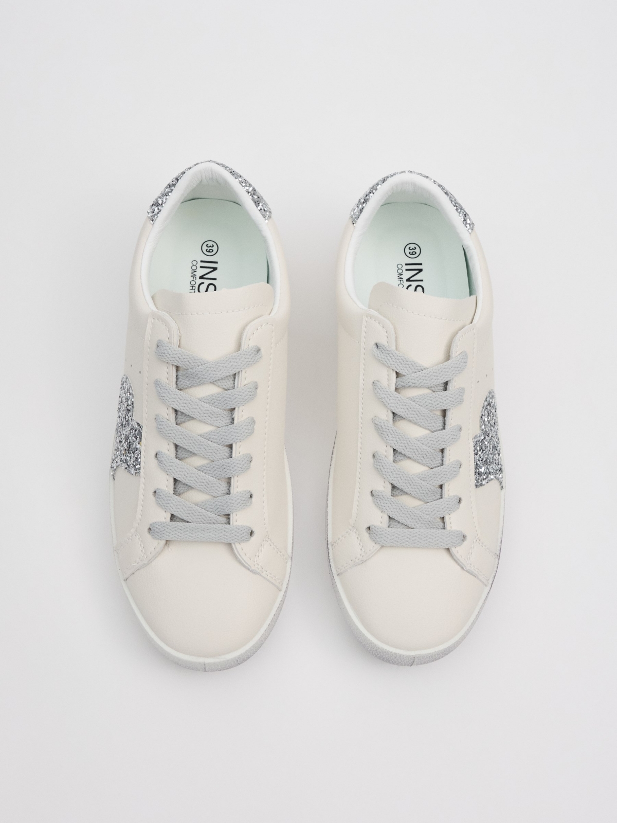 Casual glitter sneaker white zenithal view