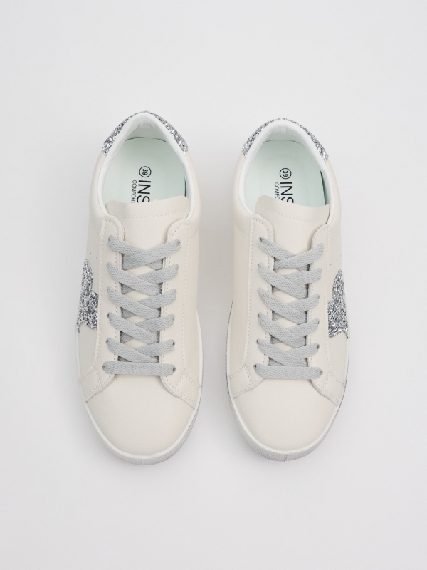 Casual glitter sneaker white zenithal view