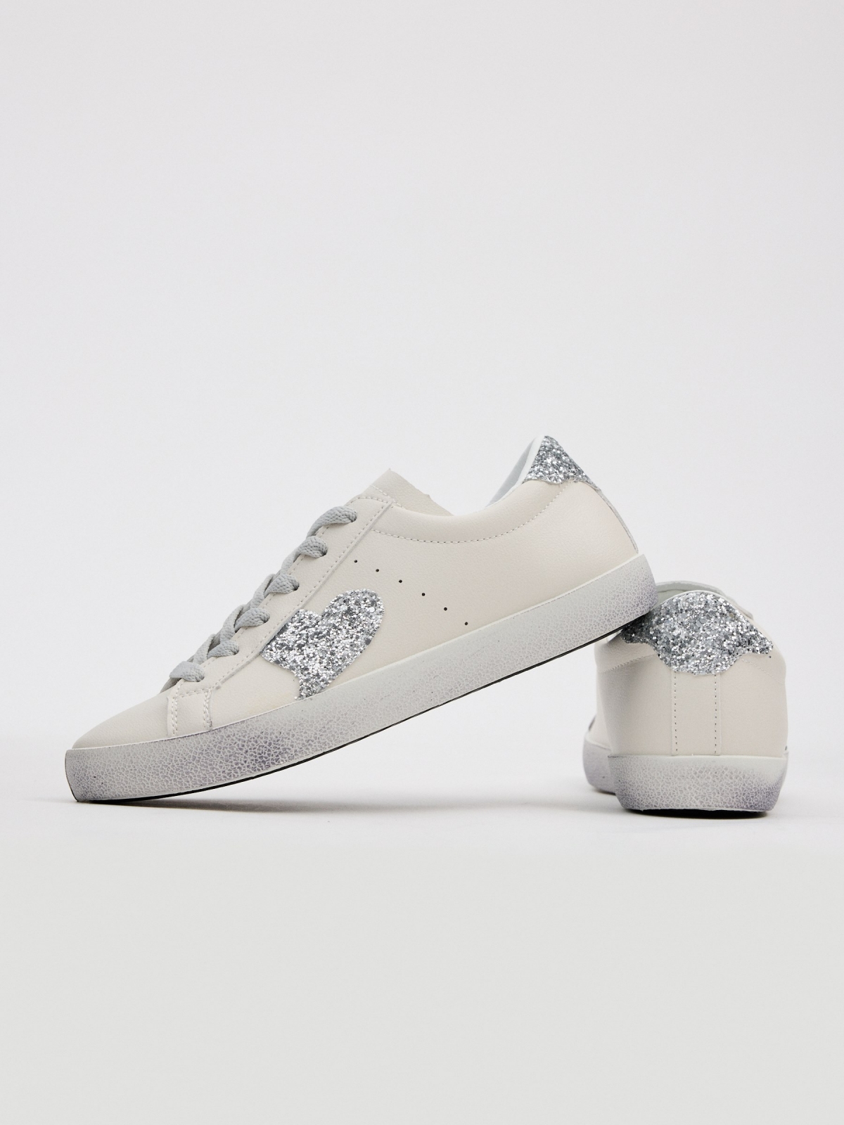 Casual glitter sneaker white detail view