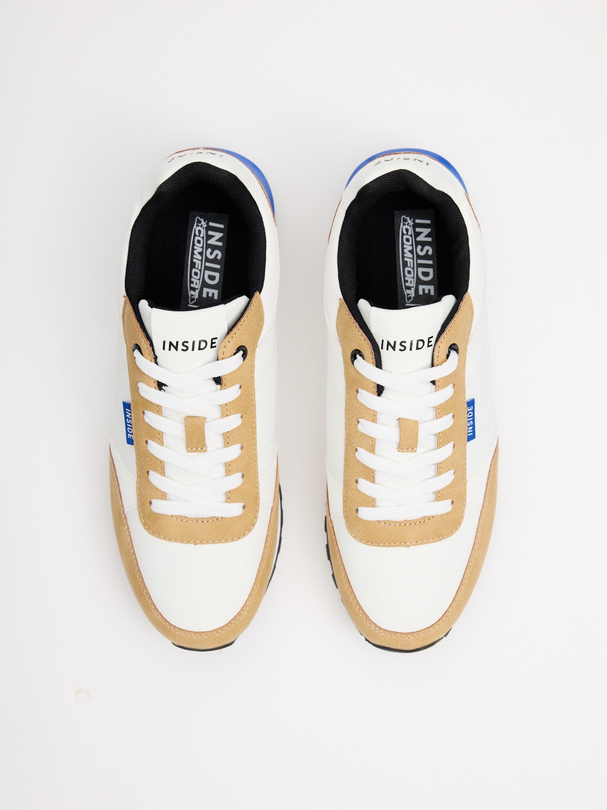 Combined casual sneakers white zenithal view