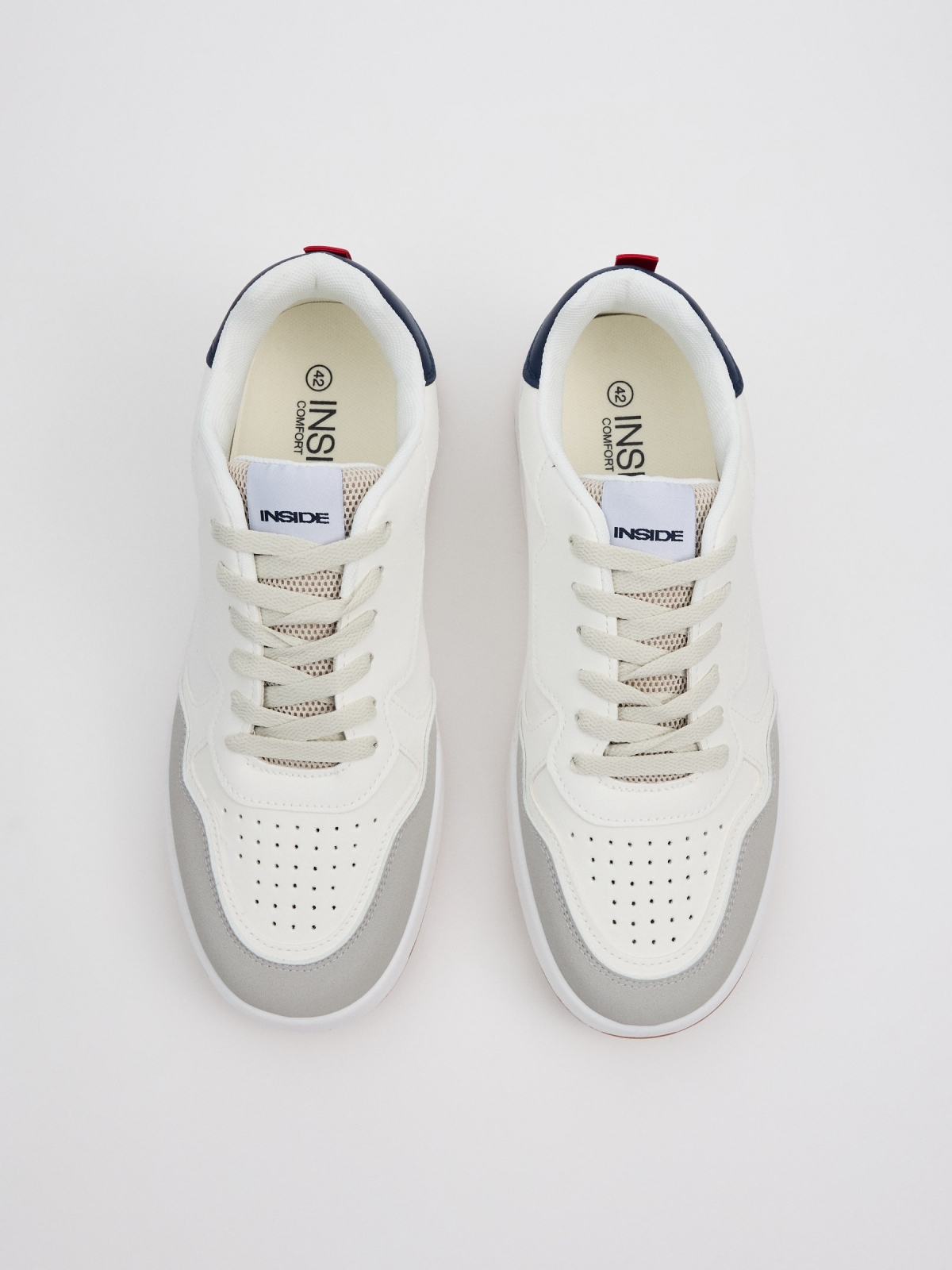 Combined skater sneakers white zenithal view