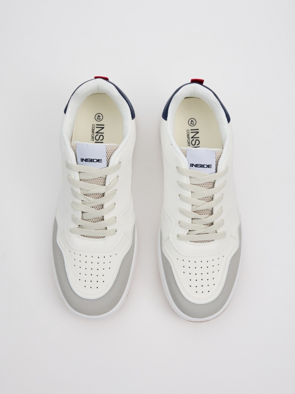 Combined skater sneakers white zenithal view