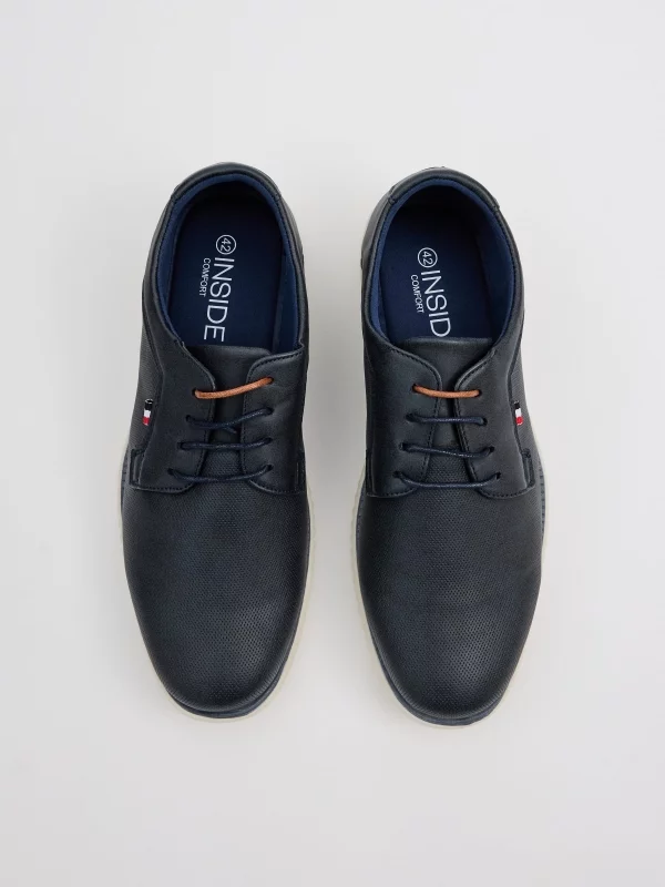 Navy blue blucher shoe navy zenithal view