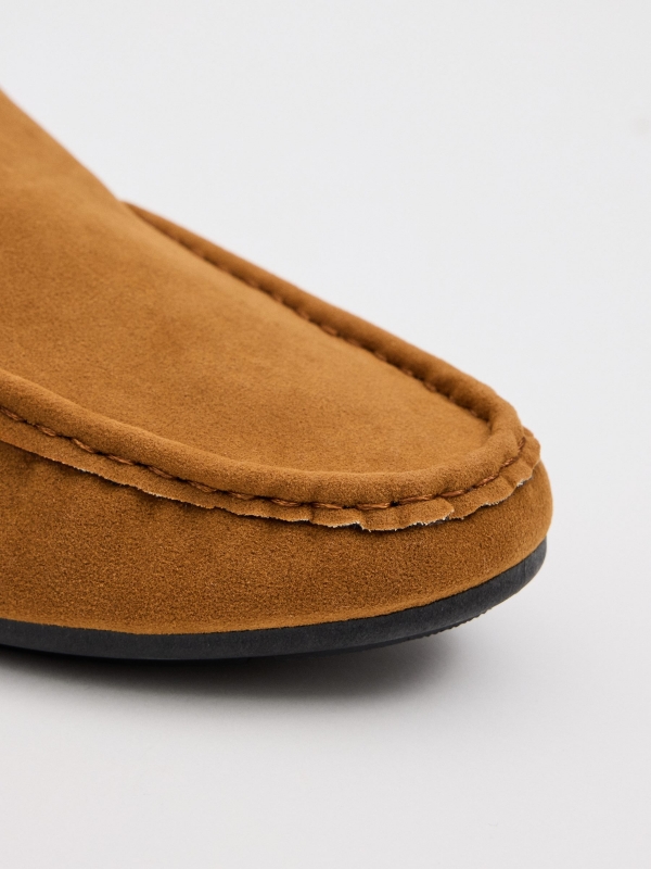 Light brown moccasins light brown detail view