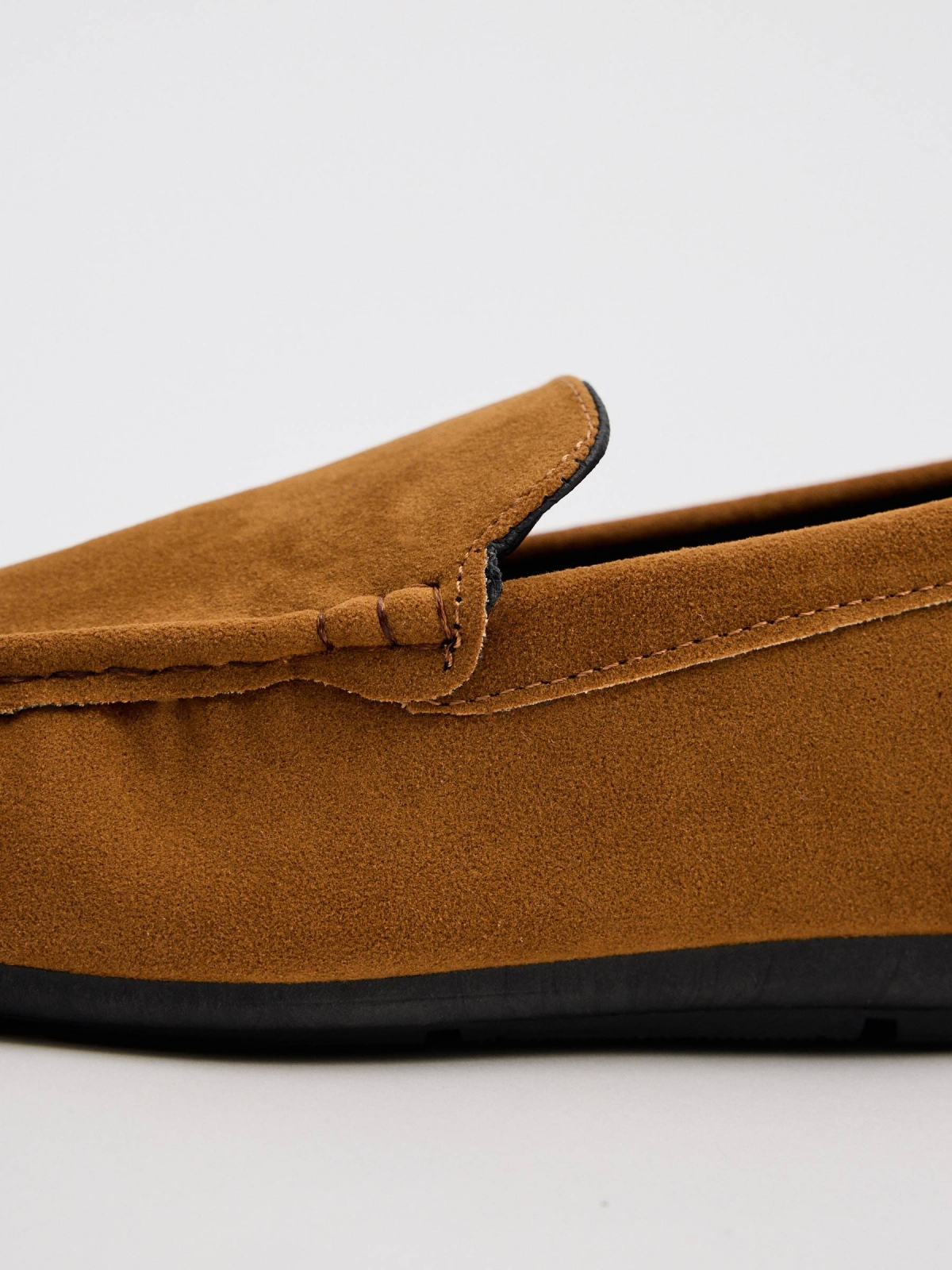 Light brown moccasins light brown detail view