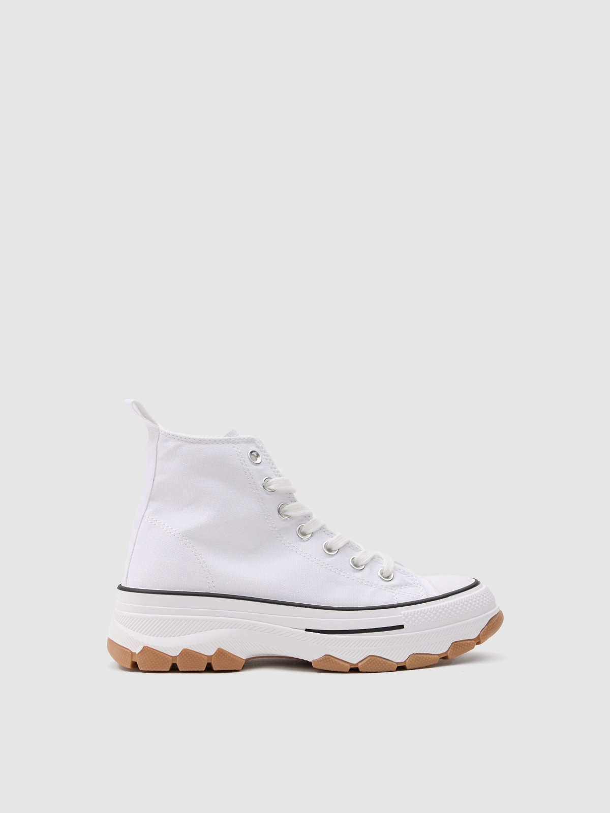 Canvas platform boot white profile view