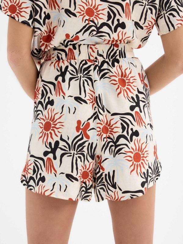 Fluid printed shorts multicolor back detail view