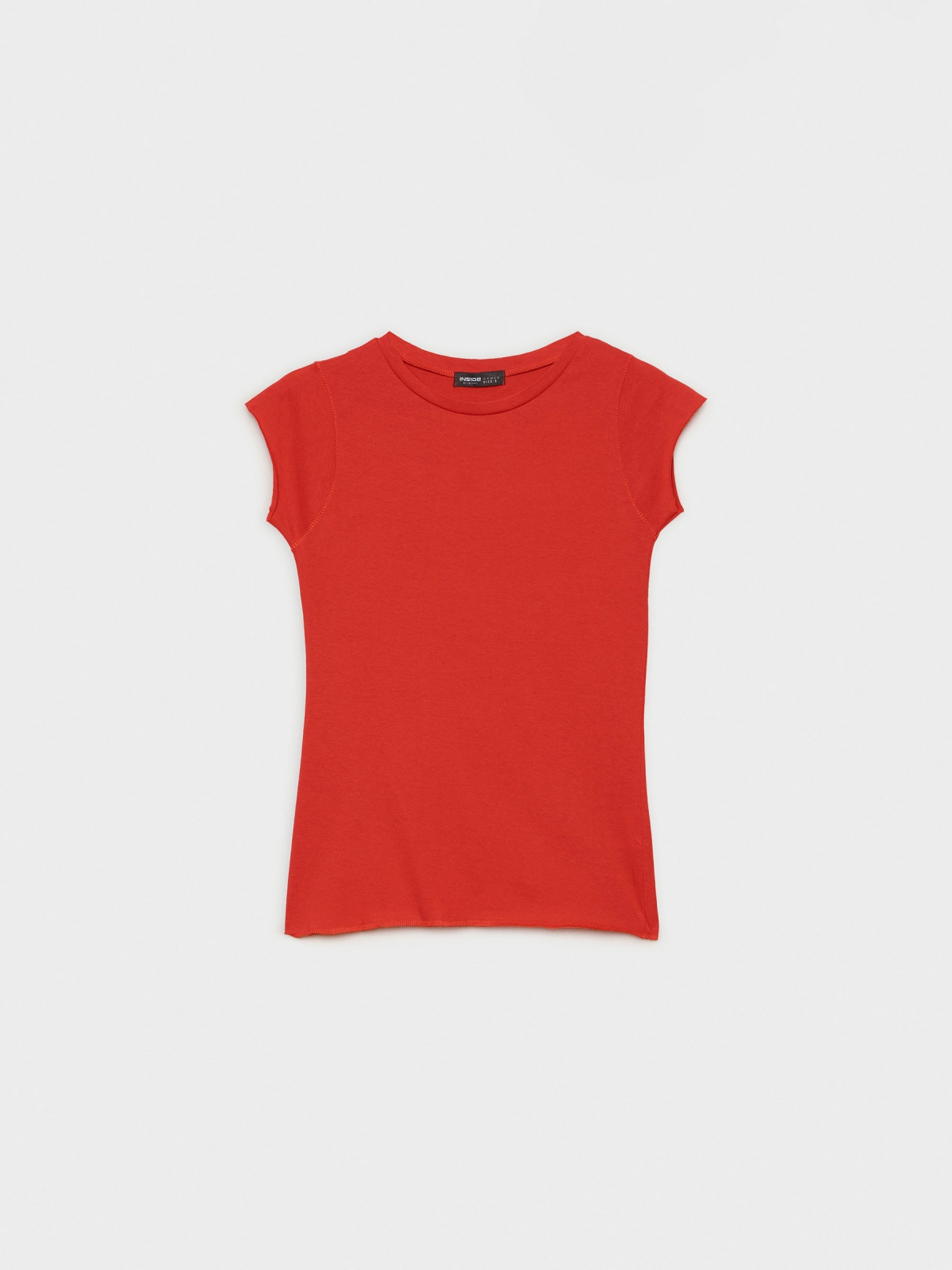  Basic round neck t-shirt red front view