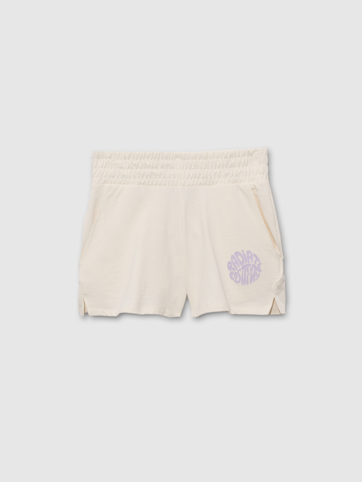  Short felpa Radiate Positivity blanco roto vista frontal