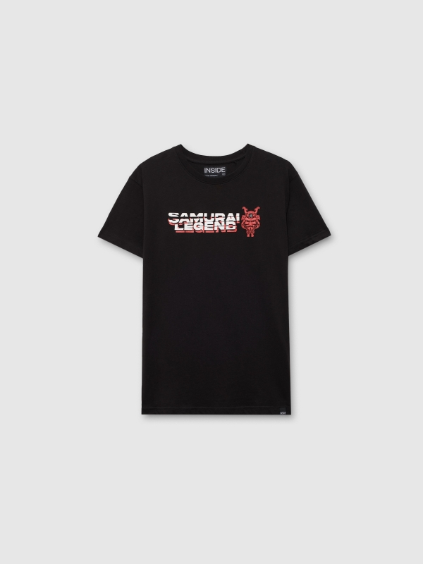  Camiseta manga curta Samurai Legend preto vista frontal