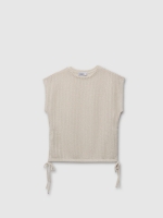 %Pto% Sleeveless lurex t-shirt grey front view