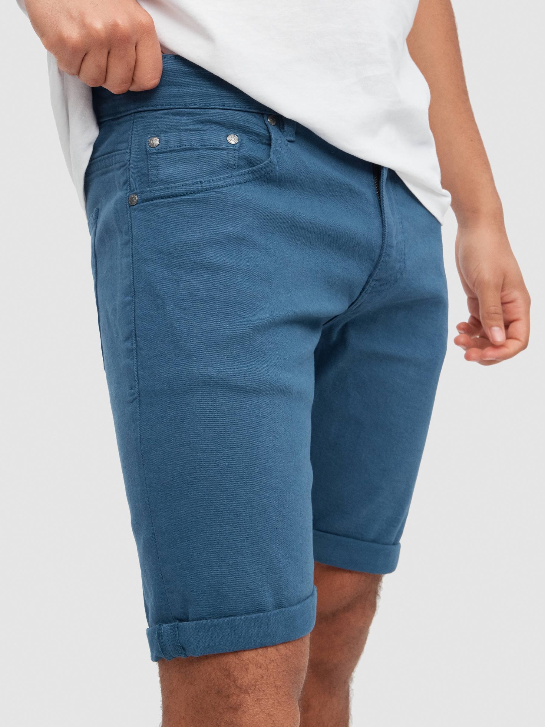 Coloured denim shorts blue middle front view