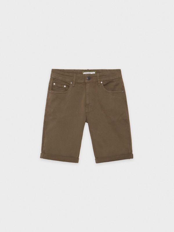  Coloured denim shorts green front view