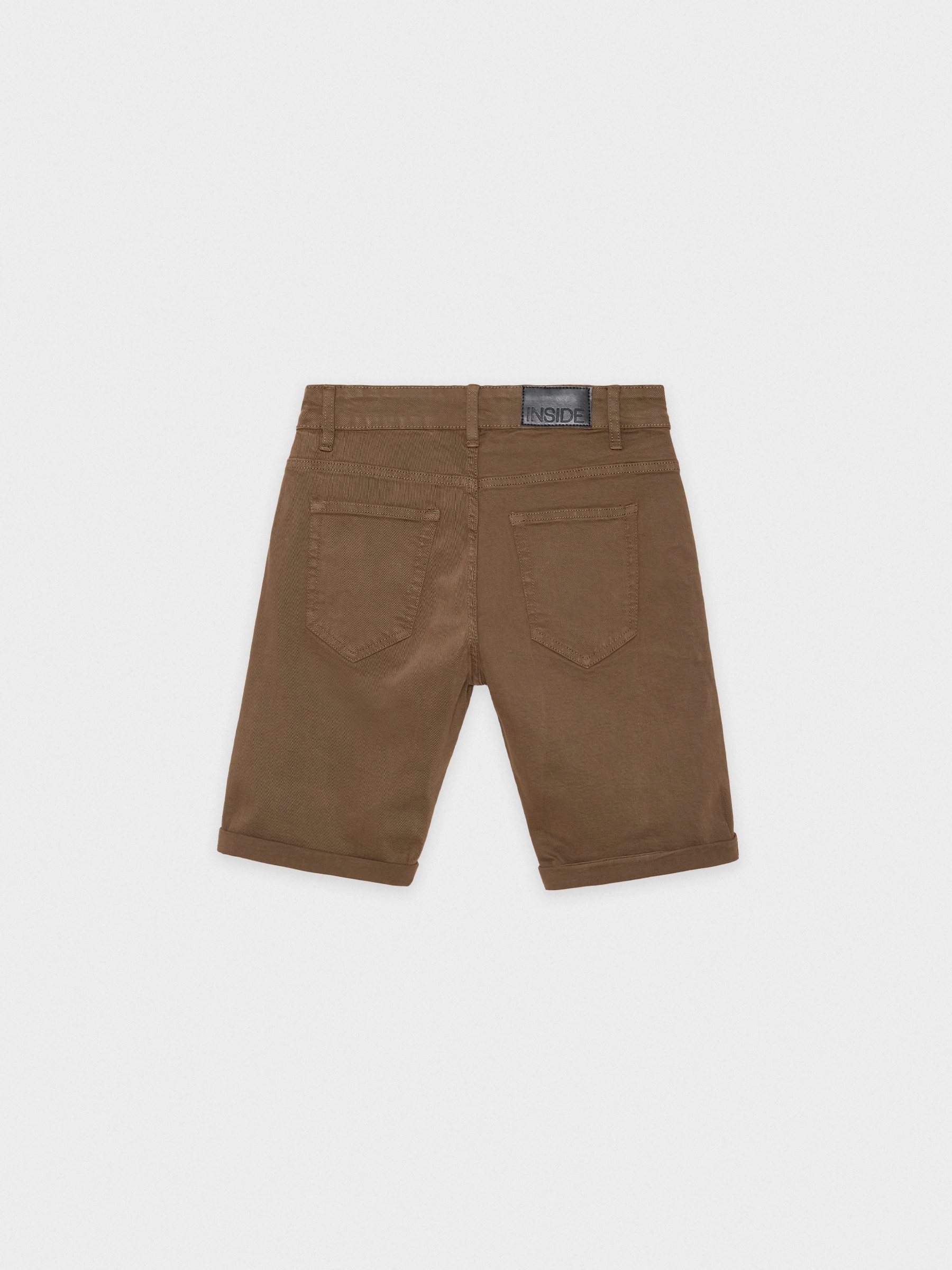 Coloured denim shorts green middle front view